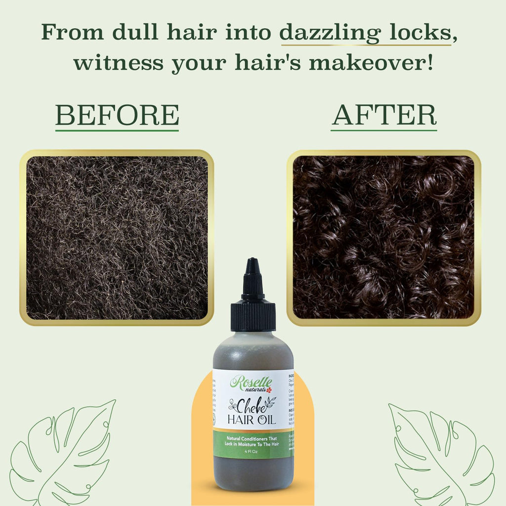 Roselle Naturals Chebe Oil for Hair Growth — USA Made, 4 Fl Oz | For Black Women
