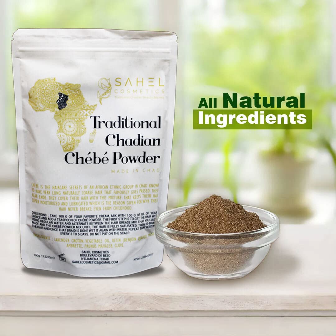 Roselle Naturals Chebe Powder from Chad – Deep Moisturizing Hair Growth & Chebe Mask (100g)
