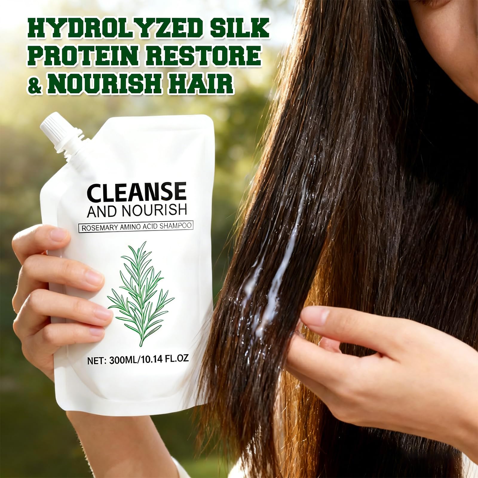 Rosemary Amino Acid Shampoo 300ml x 2 | Strengthen & Thicken Hair for Men & Women