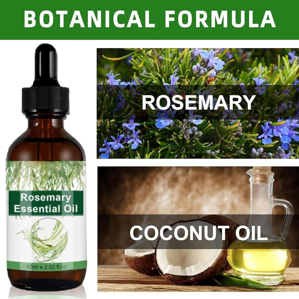 Rosemary Oil for Hair Growth & Treatment – 60 ml / 2.2 fl oz Dropper Bottle Pack (2 Units)