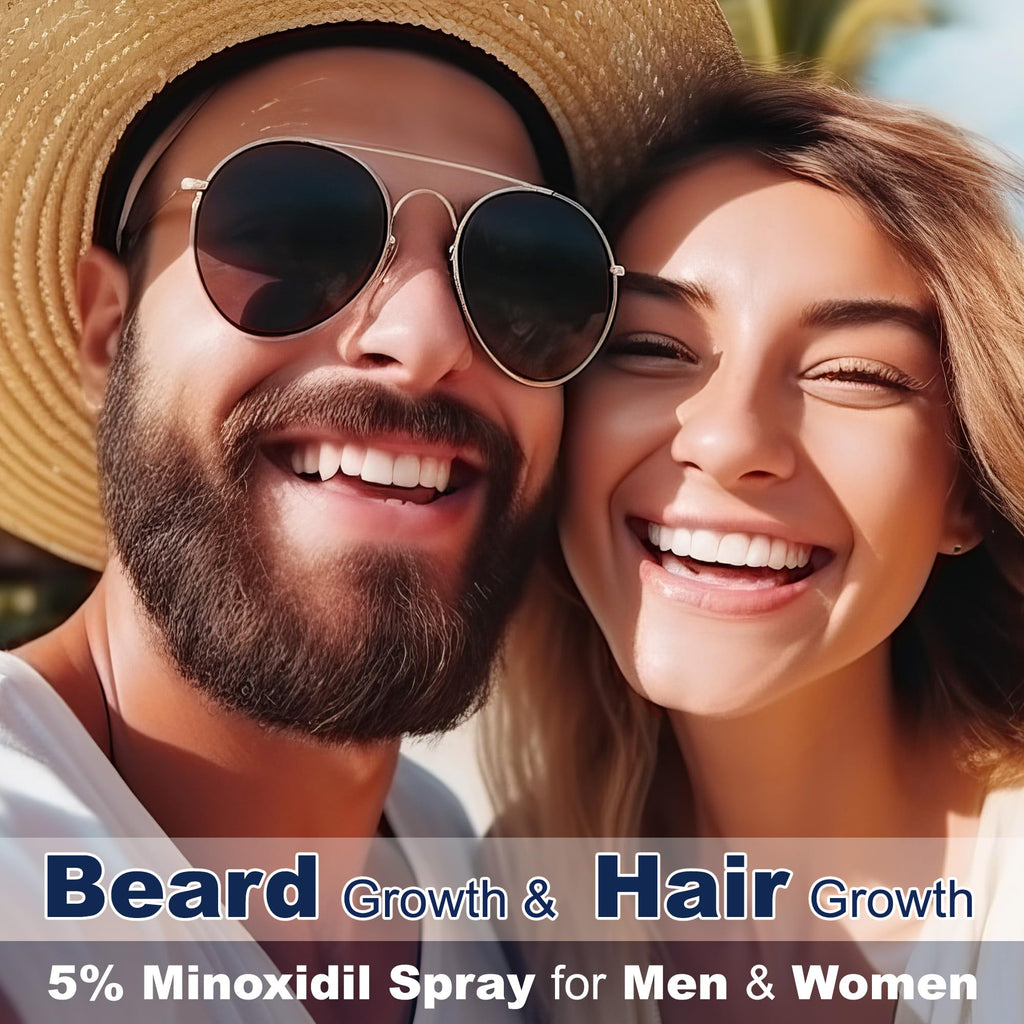 Rosever 5% Minoxidil Spray for Hair & Beard Growth – Men & Women, 2-Pack