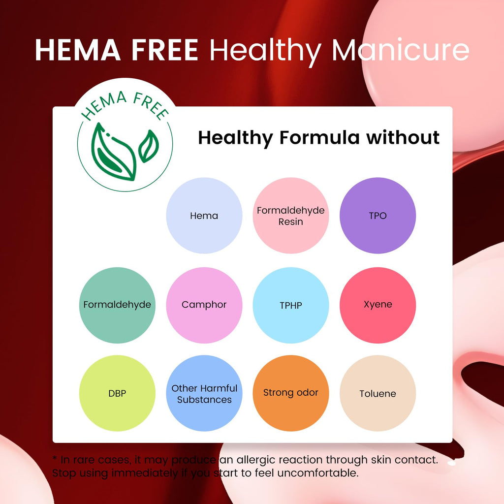 Rosiour HEMA/TPO-Free Fall Winter Gel Nail Polish Set – 24 × 18ml Red Cat Eye & Burgundy Glitter with Matte & Glossy Base, Primer & Blooming Builder