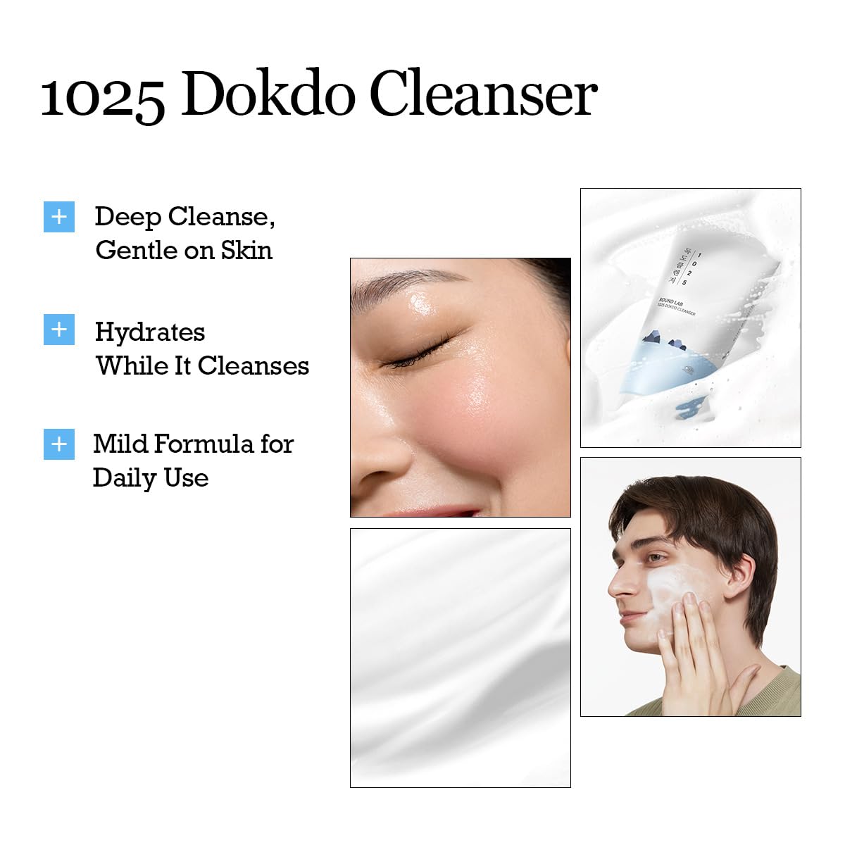 ROUND LAB 1025 Dokdo Cleanser – Low pH Face Cleanser for Sensitive Skin | Deep Sea Water Hydration