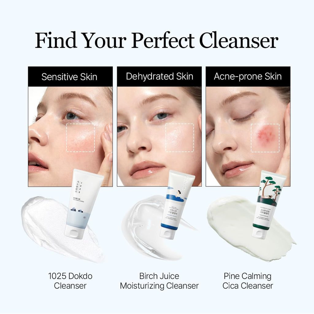 ROUND LAB 1025 Dokdo Cleanser – Low pH Face Cleanser for Sensitive Skin | Deep Sea Water Hydration