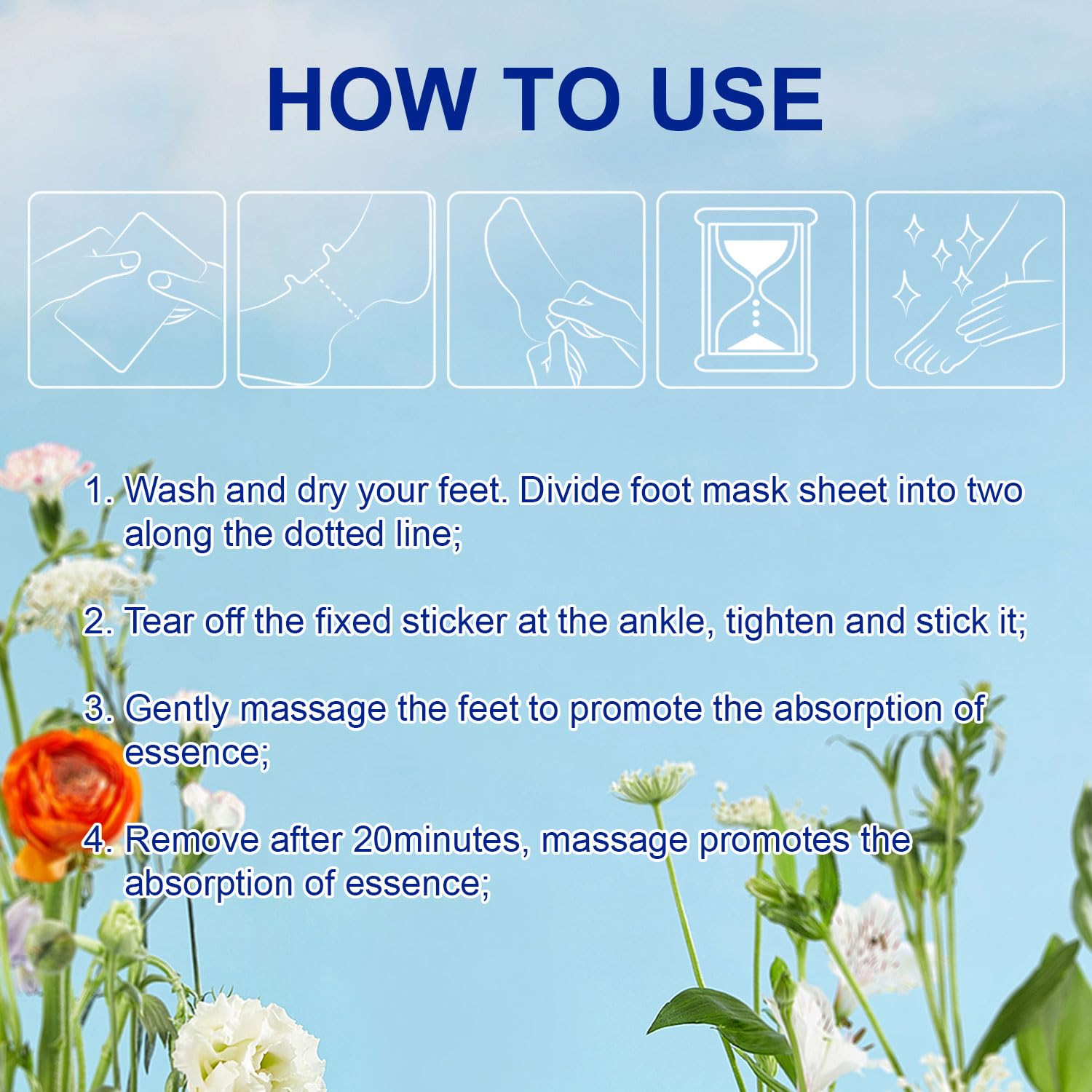 ROUSE Hand & Foot Mask Set — 3 Hand Masks + 3 Foot Masks with Nicotinamide, Shea Butter, Goat Milk