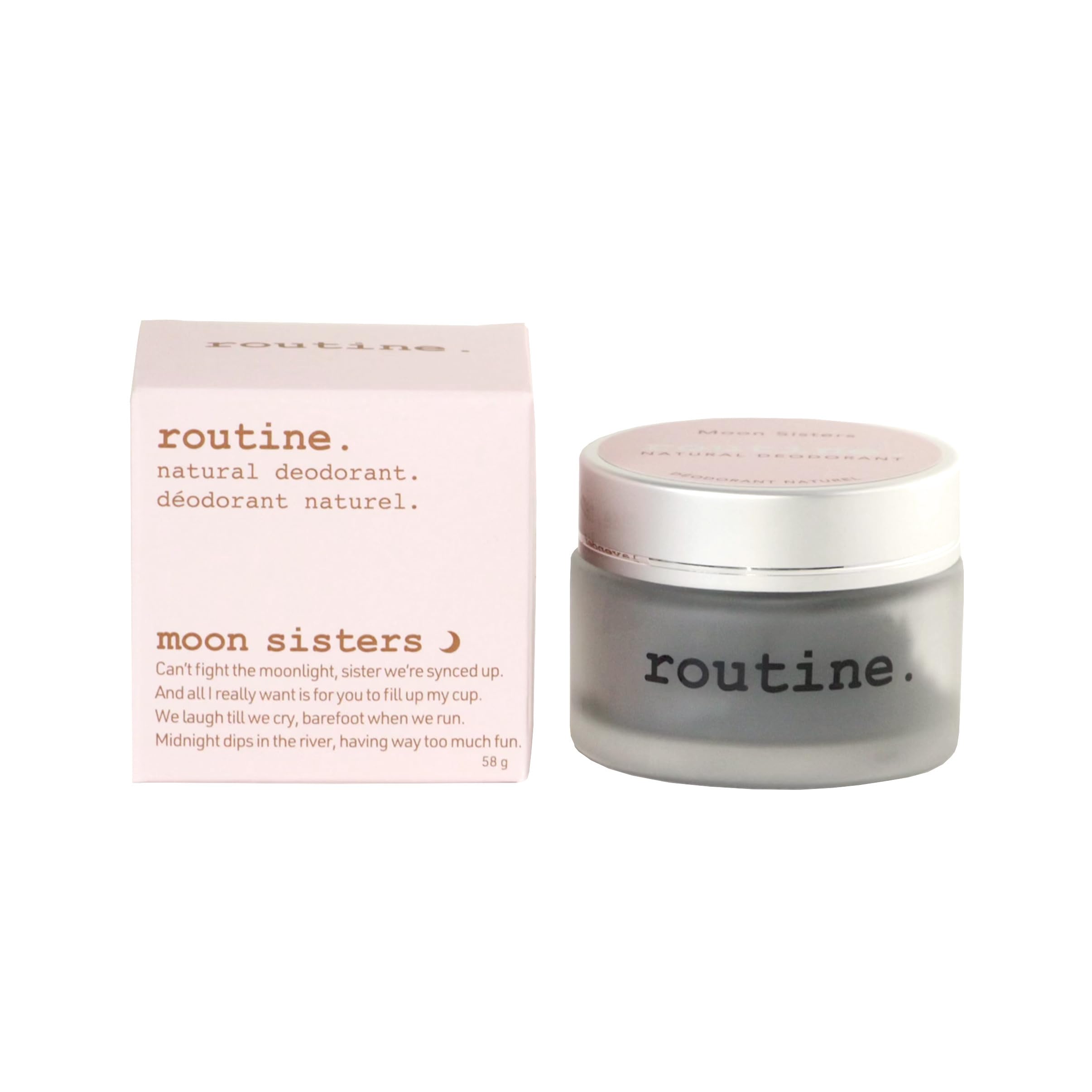 Routine Moon Sisters Aluminum-Free Natural Deodorant (2 oz) | Cream Jar with Rose, Neroli, Lavender & Vetiver