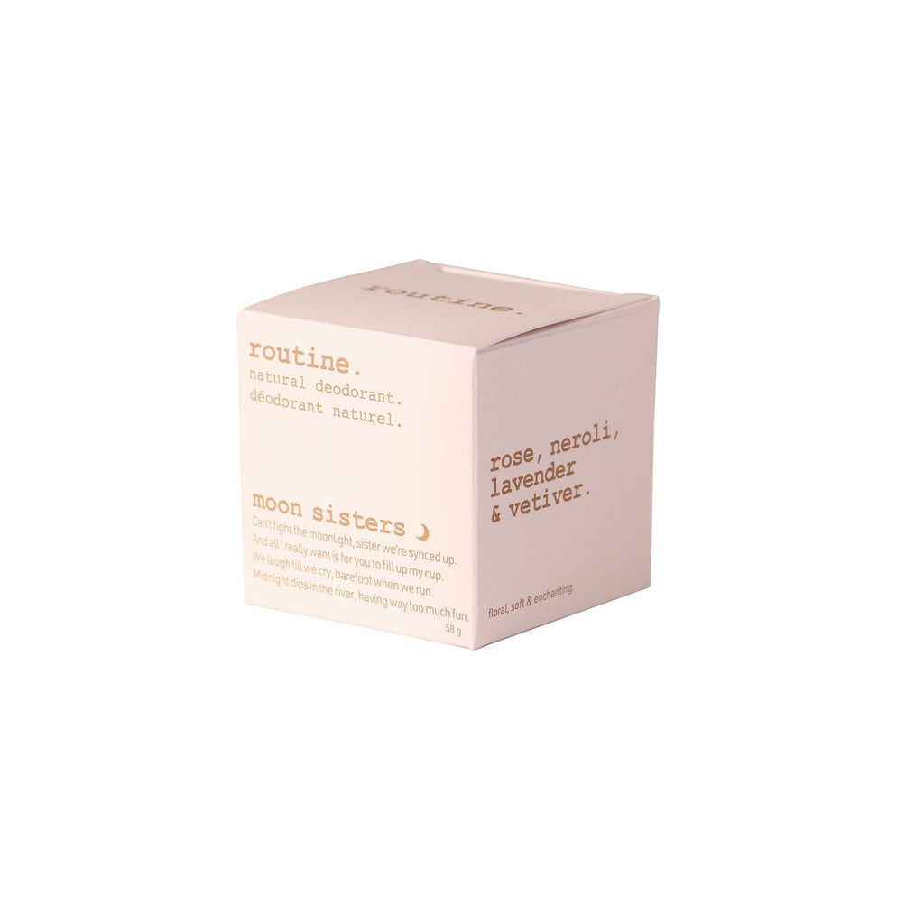 Routine Moon Sisters Aluminum-Free Natural Deodorant (2 oz) | Cream Jar with Rose, Neroli, Lavender & Vetiver
