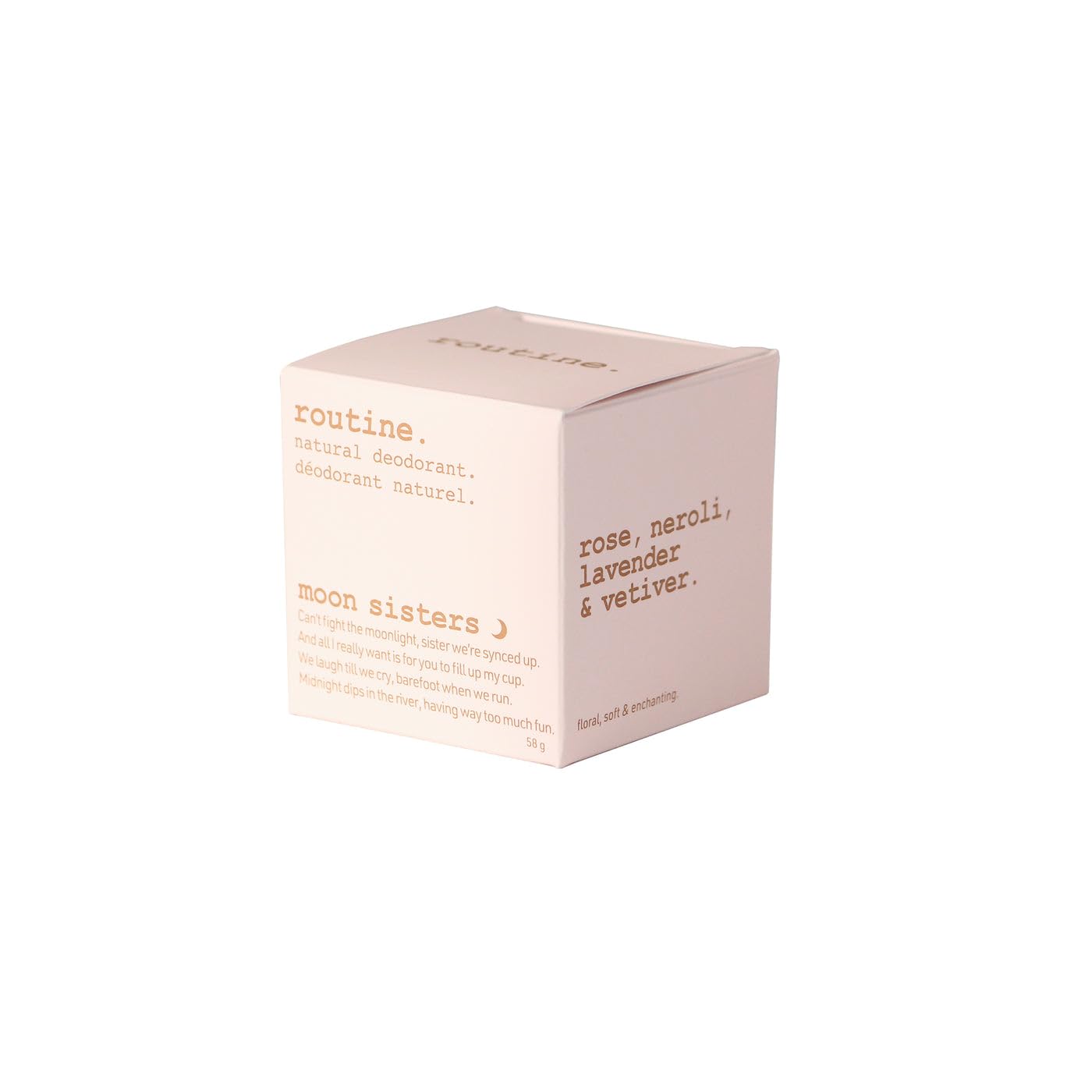 Routine Moon Sisters Aluminum-Free Natural Deodorant (2 oz) | Cream Jar with Rose, Neroli, Lavender & Vetiver