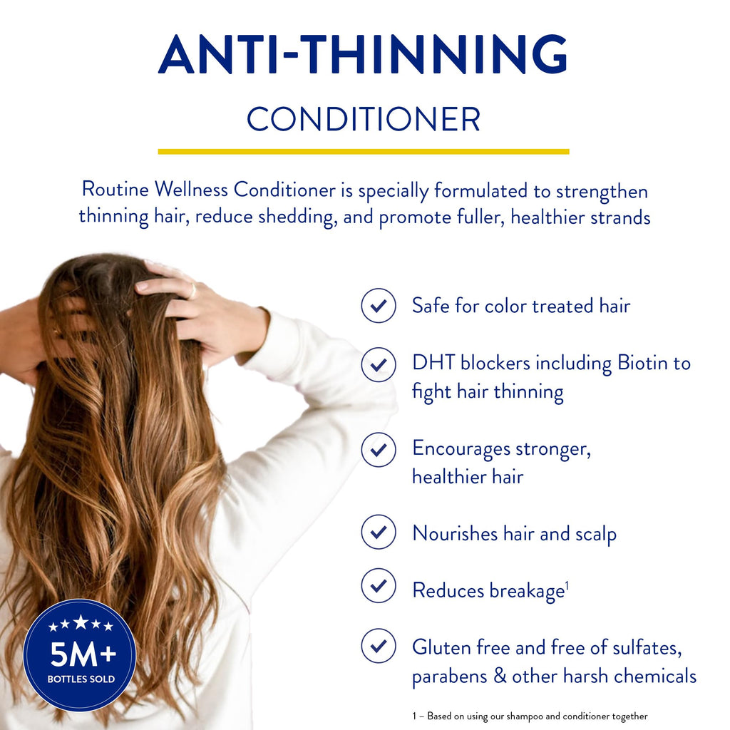 Routine Wellness Anti-Thinning Deep Conditioner – DHT Blocker for Thinning Hair (Orchid & Apricot, 14oz)
