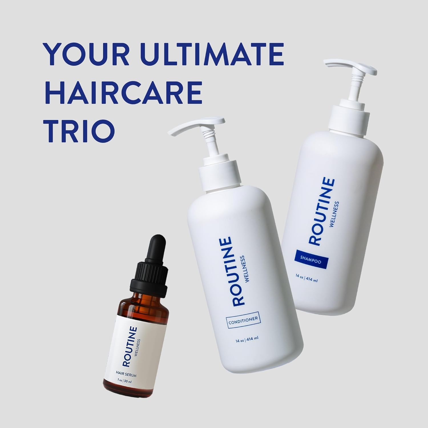 Routine Wellness Hair Treatment Serum for Thinning Hair – Plant-Based Rosemary, Tea Tree & Argan Oils (Pack of 3)