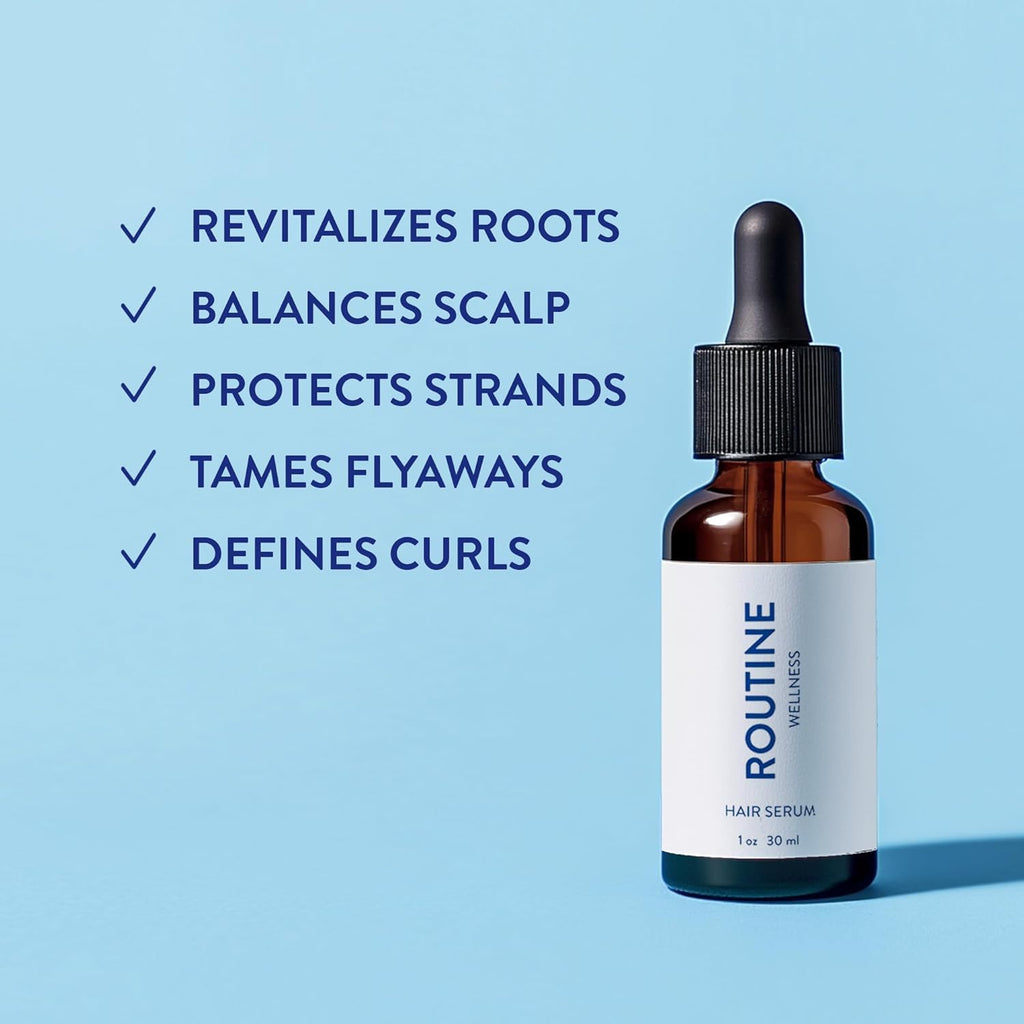 Routine Wellness Hair Treatment Serum for Thinning Hair – Plant-Based Rosemary, Tea Tree & Argan Oils (Pack of 3)