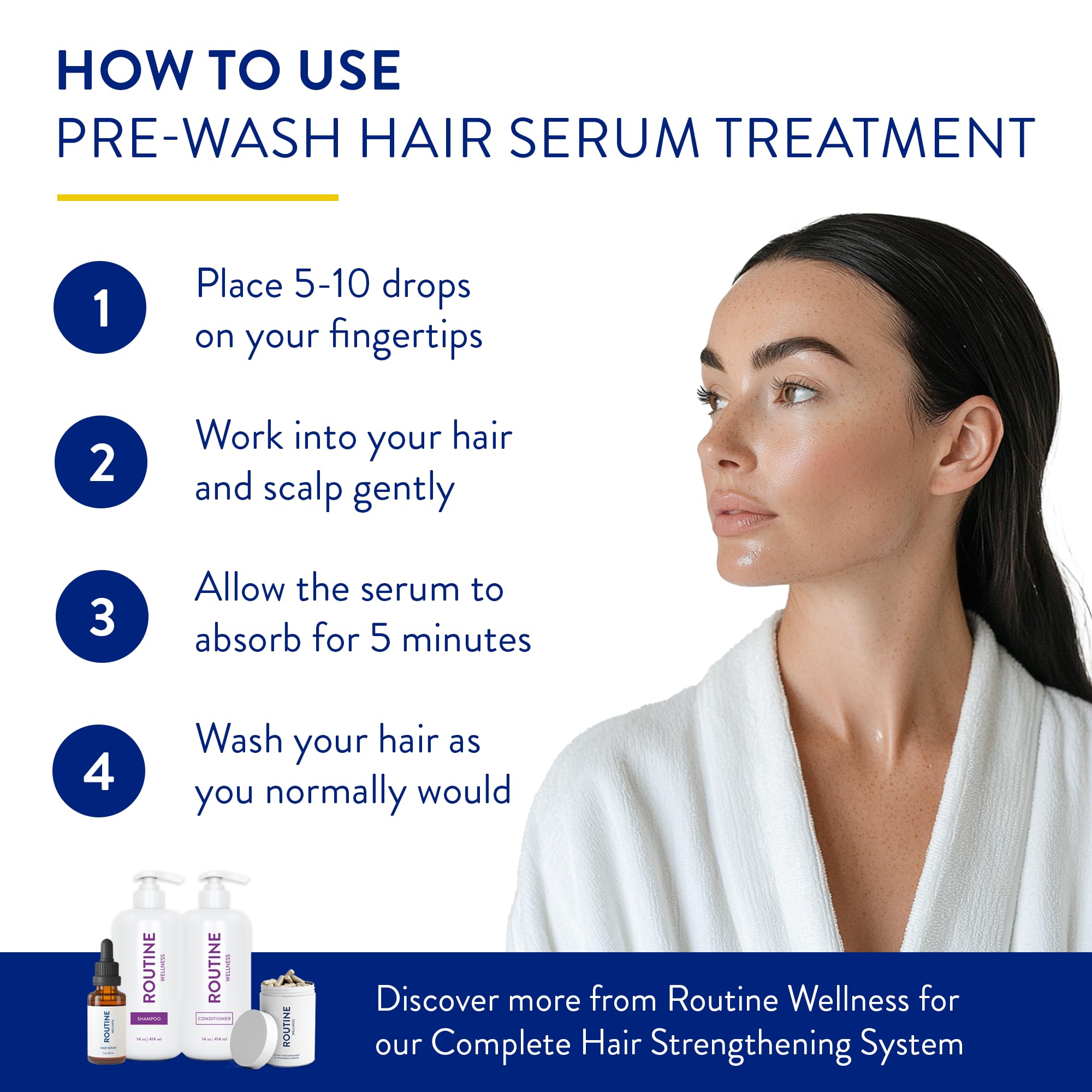 Routine Wellness Hair Treatment Serum for Thinning Hair – Plant-Based Rosemary, Tea Tree & Argan Oils (Pack of 3)