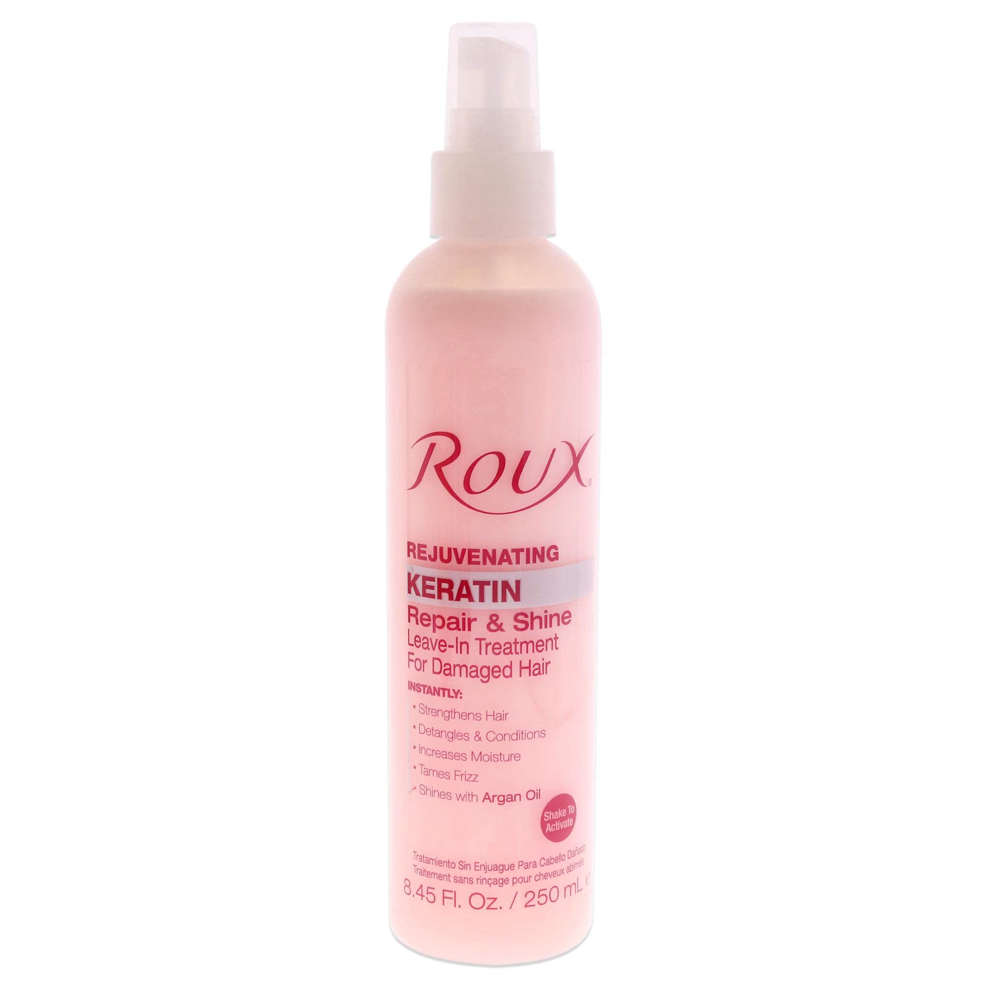 Roux Argan Oil Keratin Repair & Shine Leave-In Treatment – Strengthen, Smooth & Shine Hair