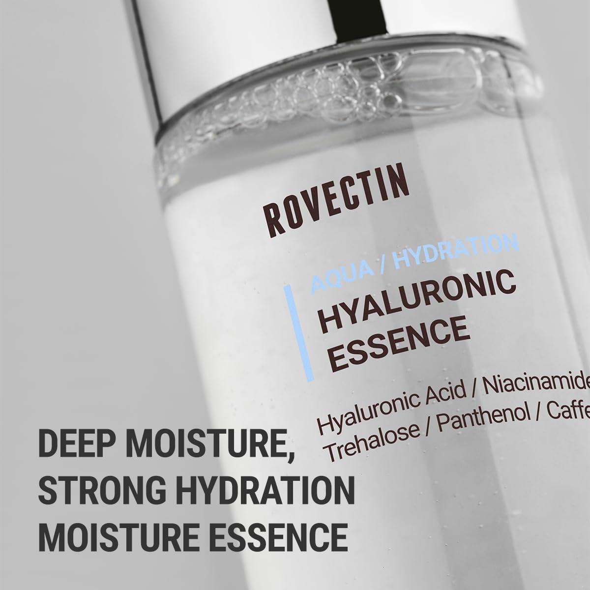 ROVECTIN Aqua Hyaluronic Essence – Hydrating Toner & Essence with 7-Layer Hyaluronic Acid Complex & Niacinamide | Vegan Korean Skincare (3.38 fl oz)
