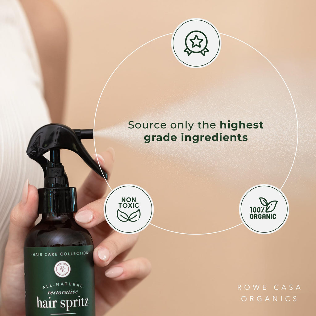 Rowe Casa Organics Restorative Hair Spritz with Witch Hazel & Therapeutic Essential Oils - 8 Fl Oz
