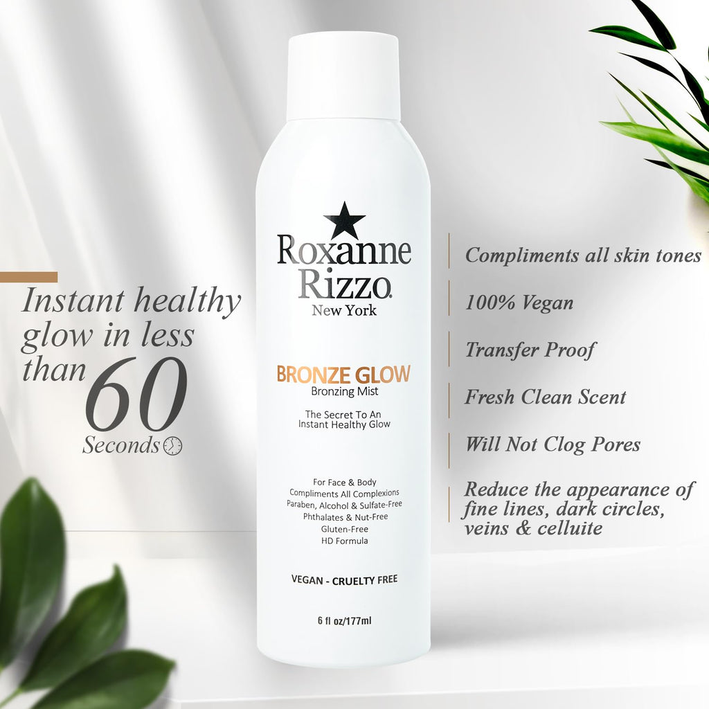 Roxanne Rizzo Bronze Glow Duo – Celebrity Choice Bronzer & Hydrating Mist (177ml + 100ml) – Face & Body