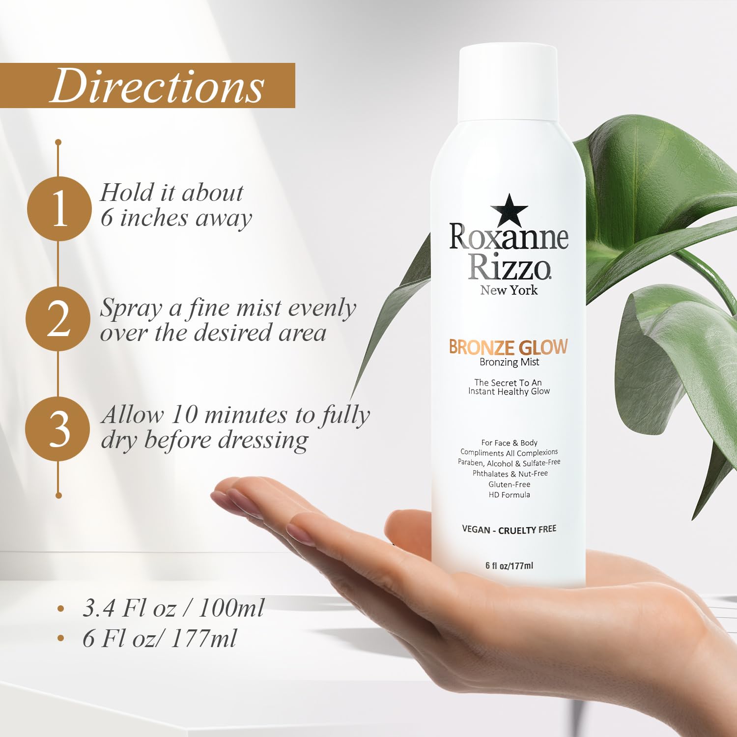 Roxanne Rizzo Bronze Glow Duo – Celebrity Choice Bronzer & Hydrating Mist (177ml + 100ml) – Face & Body