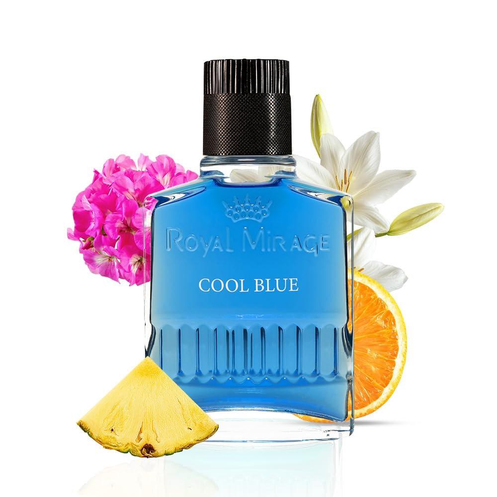 Royal Mirage Cool Blue Aftershave for Men – Ocean Fresh Post-Shave Lotion, 3.4 oz