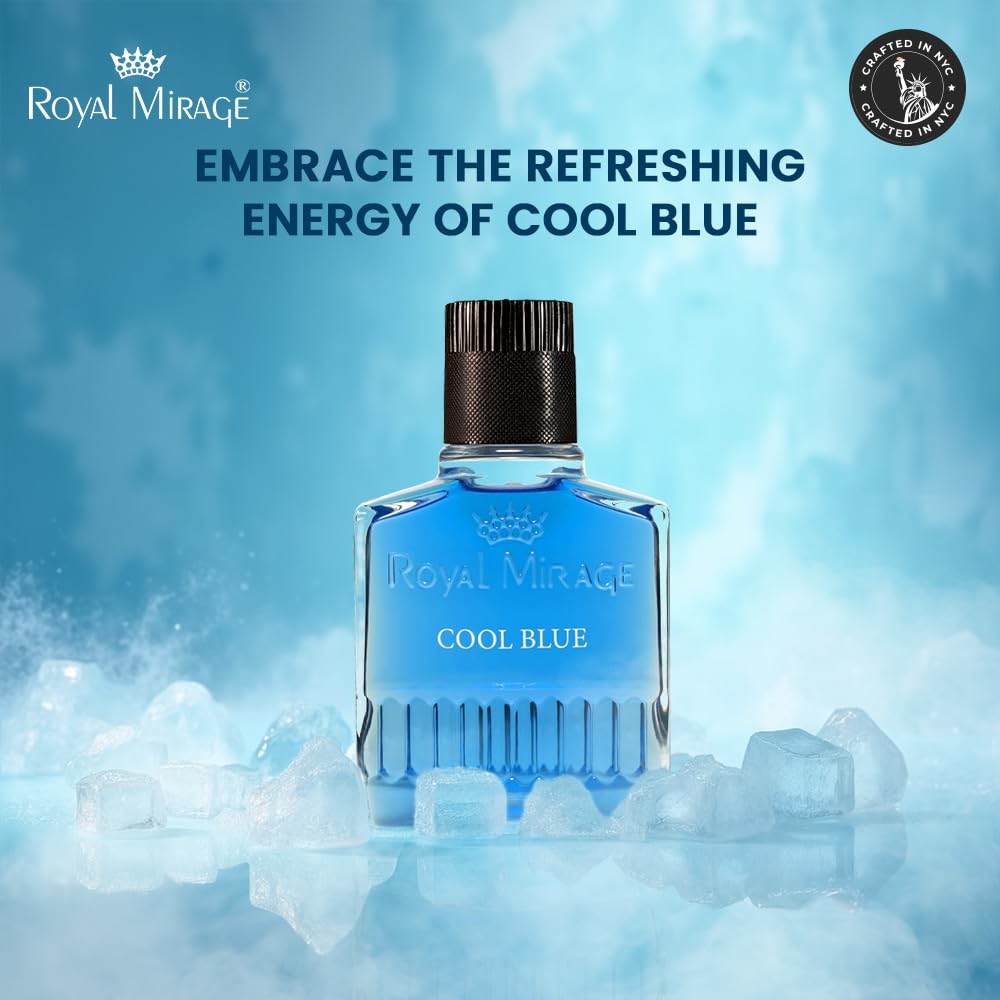 Royal Mirage Cool Blue Aftershave for Men – Ocean Fresh Post-Shave Lotion, 3.4 oz