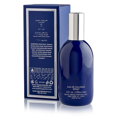 Royal Mirage Silver Eau de Cologne - Premium Floral & Woody Fragrance Spray 120ml | Authentic Heritage Scent