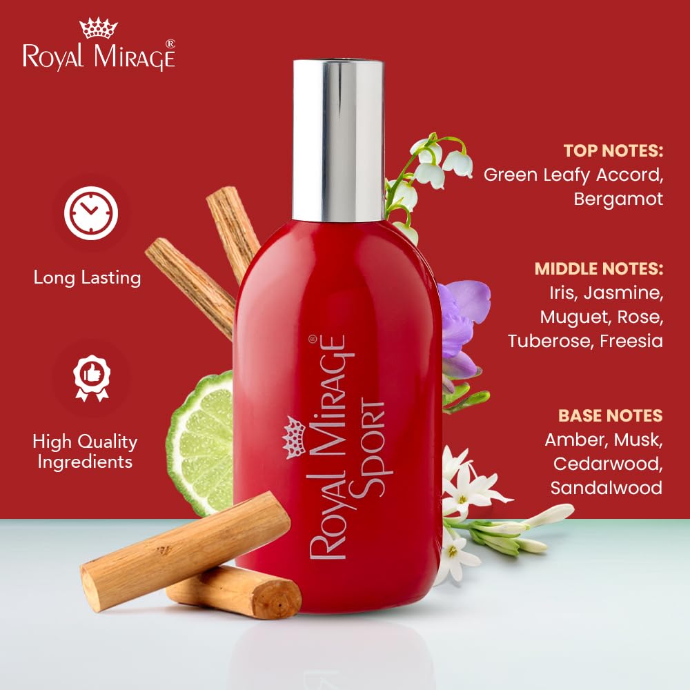 Royal Mirage Sport Eau de Cologne – Fresh Green & Floral, 120ml