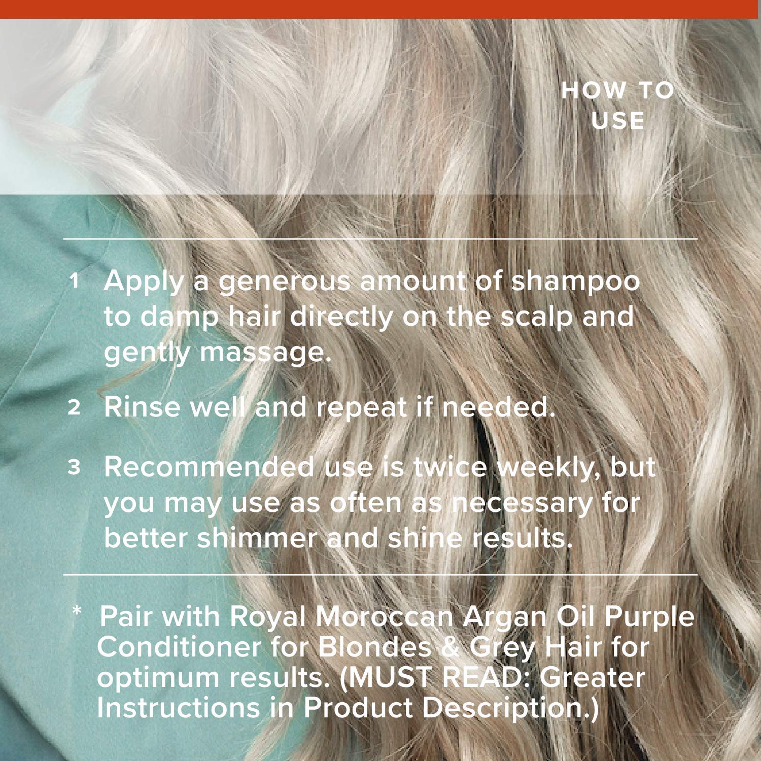 Royal Moroccan BEST SILVER SHAMPOO — Purple Shampoo for Blond & Grey Hair, Argan Oil, Paraben-Free