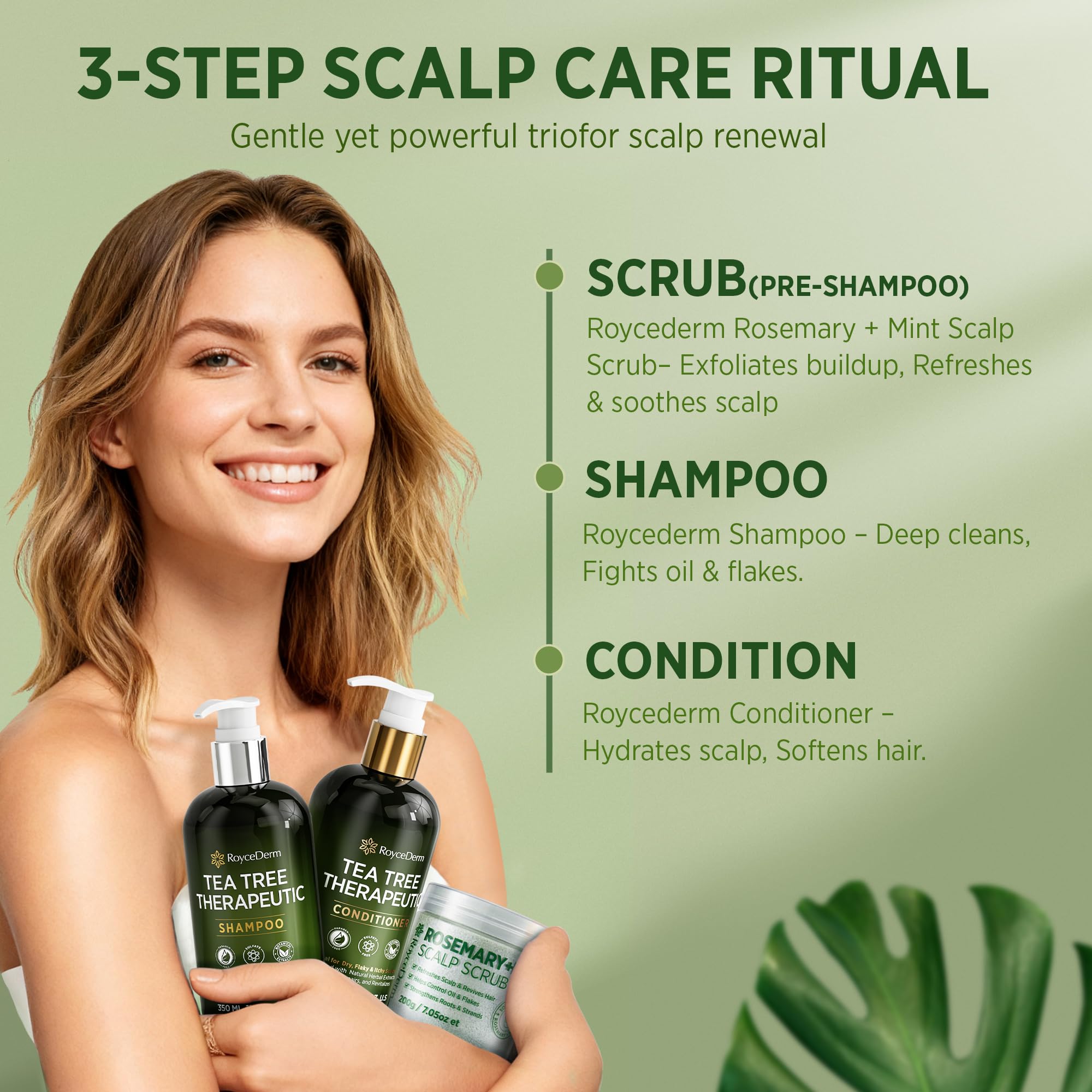 RoyceDerm Rosemary Mint Scalp Scrub – Clarifying Exfoliator for All Scalp Types
