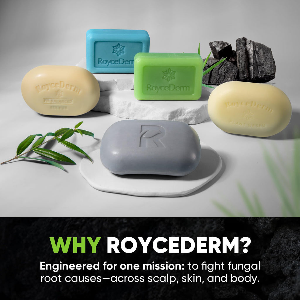 Roycederm Antifungal Soap for Active Skin – Medicated Bar with Tea Tree, Charcoal & Volcanic Ash