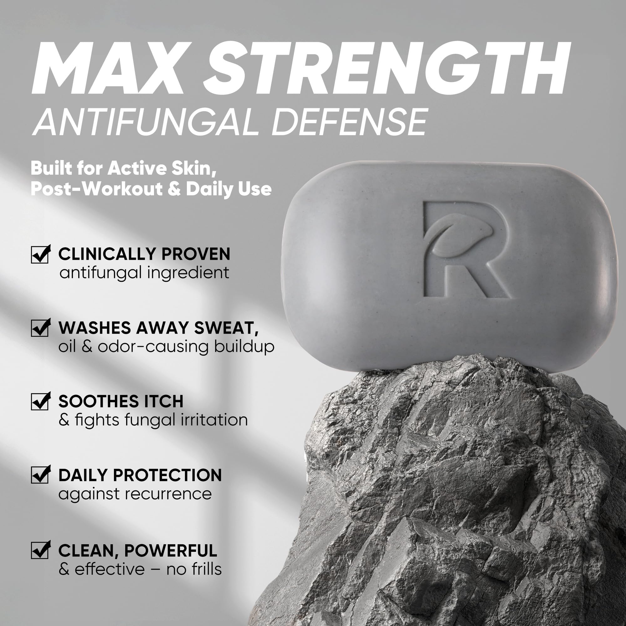 Roycederm Antifungal Soap for Active Skin – Medicated Bar with Tea Tree, Charcoal & Volcanic Ash
