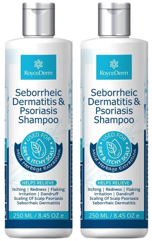 Roycederm Psoriasis Shampoo – 2 Pack for Scalp Comfort | Dandruff & Seborrheic Dermatitis Care
