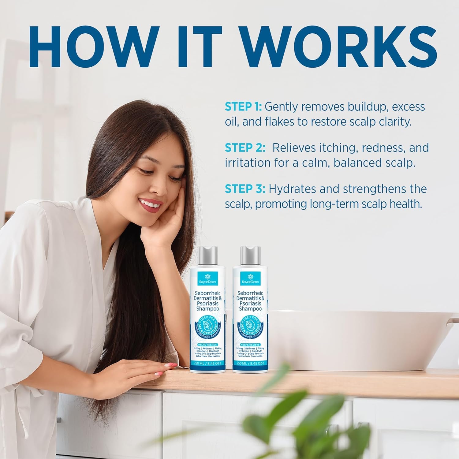 Roycederm Psoriasis Shampoo – 2 Pack for Scalp Comfort | Dandruff & Seborrheic Dermatitis Care