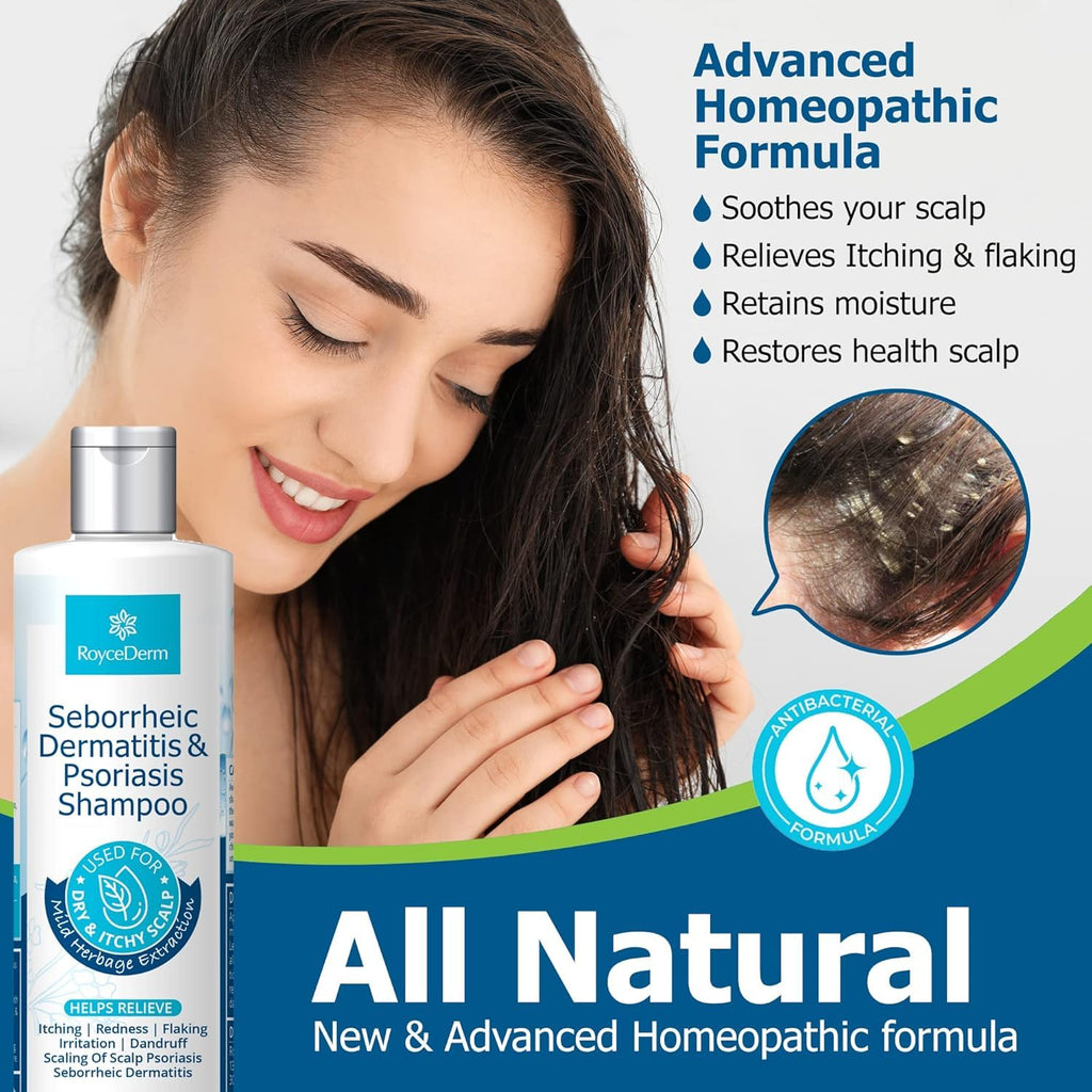 Roycederm Psoriasis & Seborrheic Dermatitis Shampoo – Itch Relief & Flake Control
