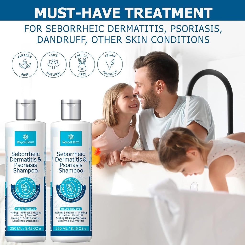 Roycederm Psoriasis & Seborrheic Dermatitis Shampoo – Itch Relief & Flake Control