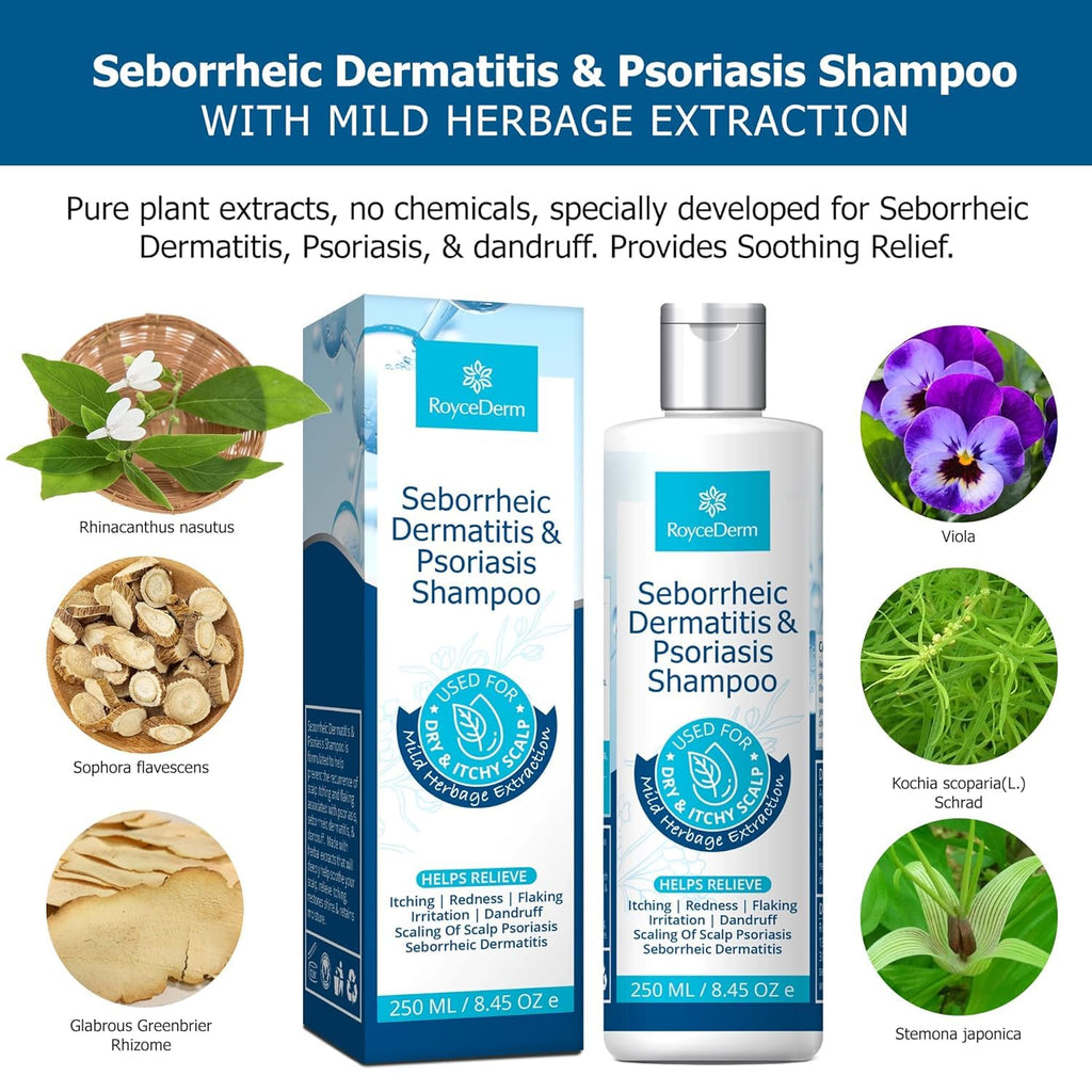 Roycederm Psoriasis & Seborrheic Dermatitis Shampoo – Itch Relief & Flake Control