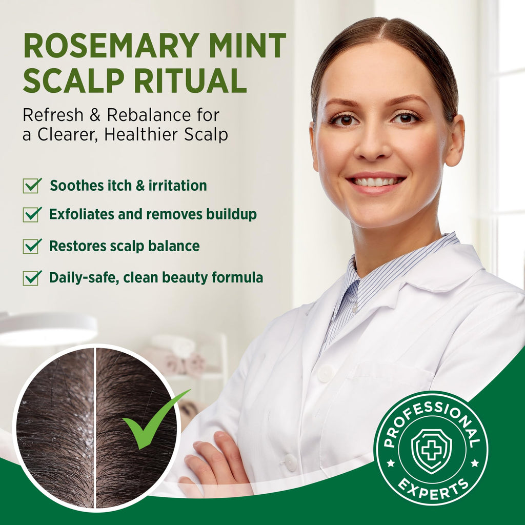 RoyceDerm Rosemary Mint Scalp Scrub – Clarifying, Cooling Exfoliator for All Scalp Types