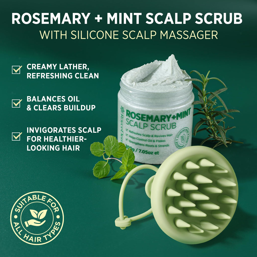 RoyceDerm Rosemary Mint Scalp Scrub – Clarifying, Cooling Exfoliator for All Scalp Types