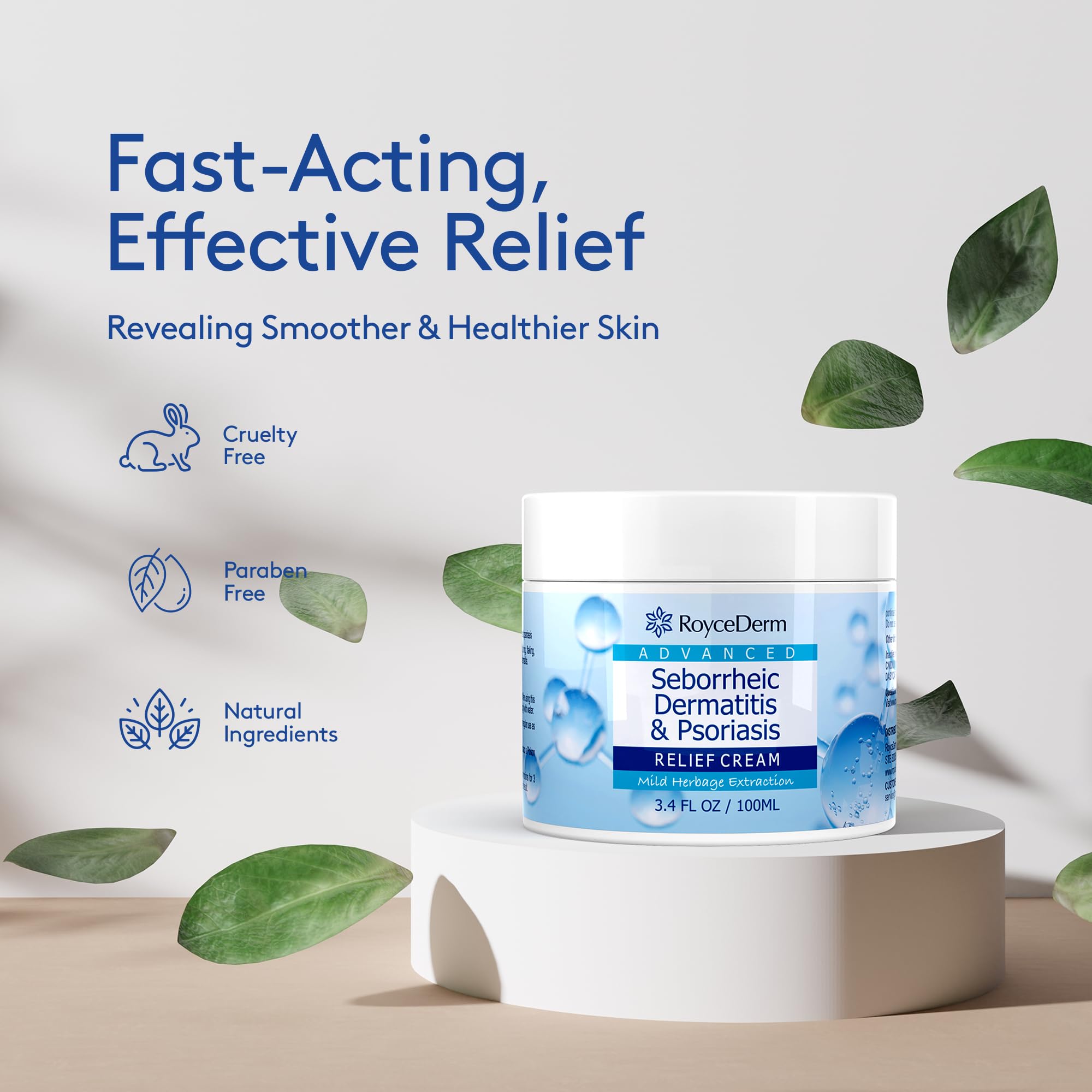 Roycederm Seborrheic Dermatitis & Psoriasis Scalp Treatment Kit – Shampoo and Cream for Dry Itchy Scalp