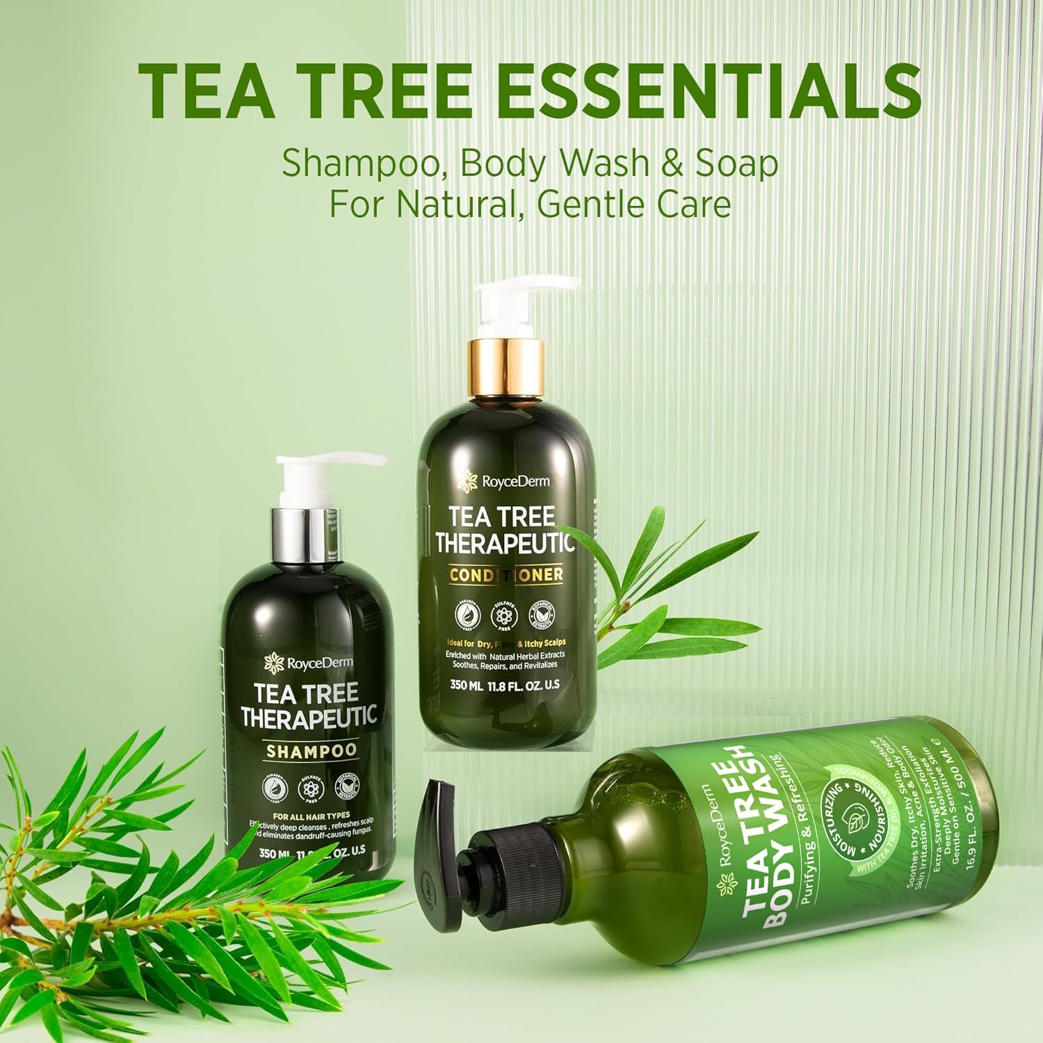 Roycederm Antifungal Tea Tree Body Wash & Soap – Antibacterial Cleanser for Skin