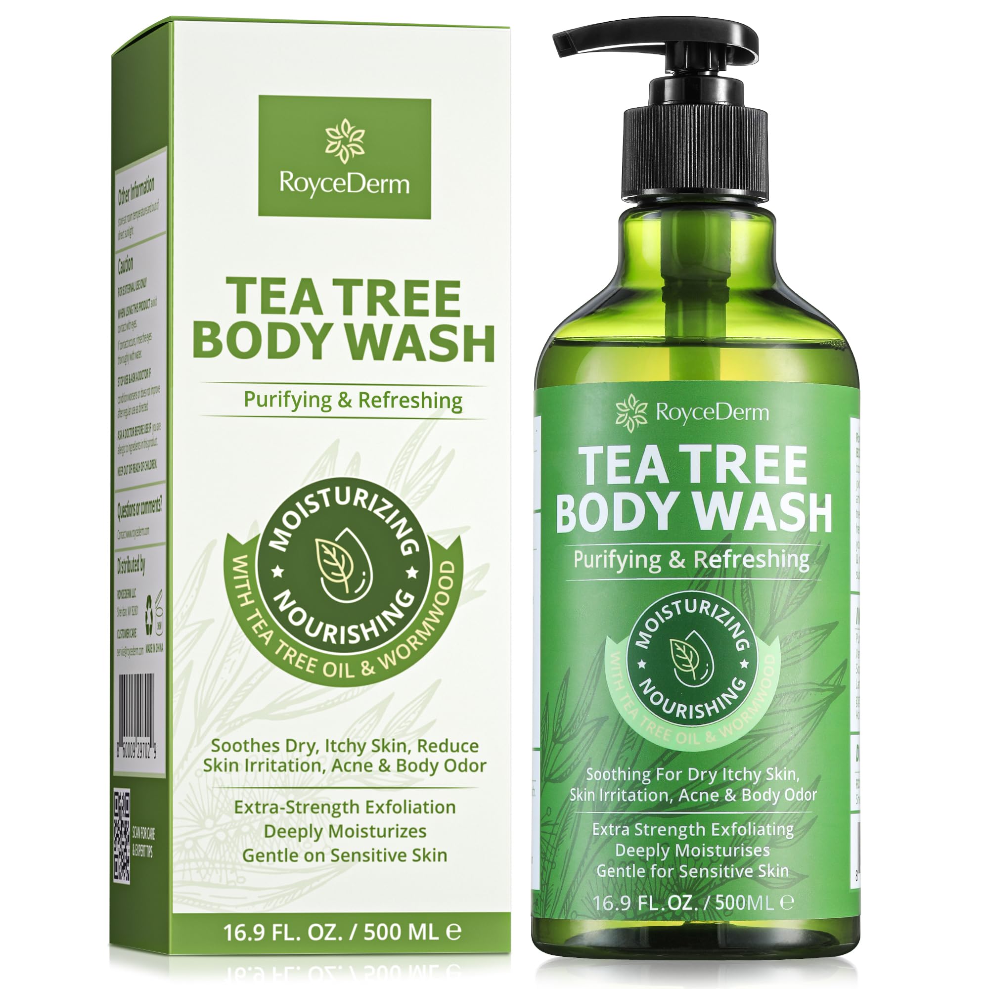 Roycederm Antifungal Tea Tree Body Wash & Soap – Antibacterial Cleanser for Skin