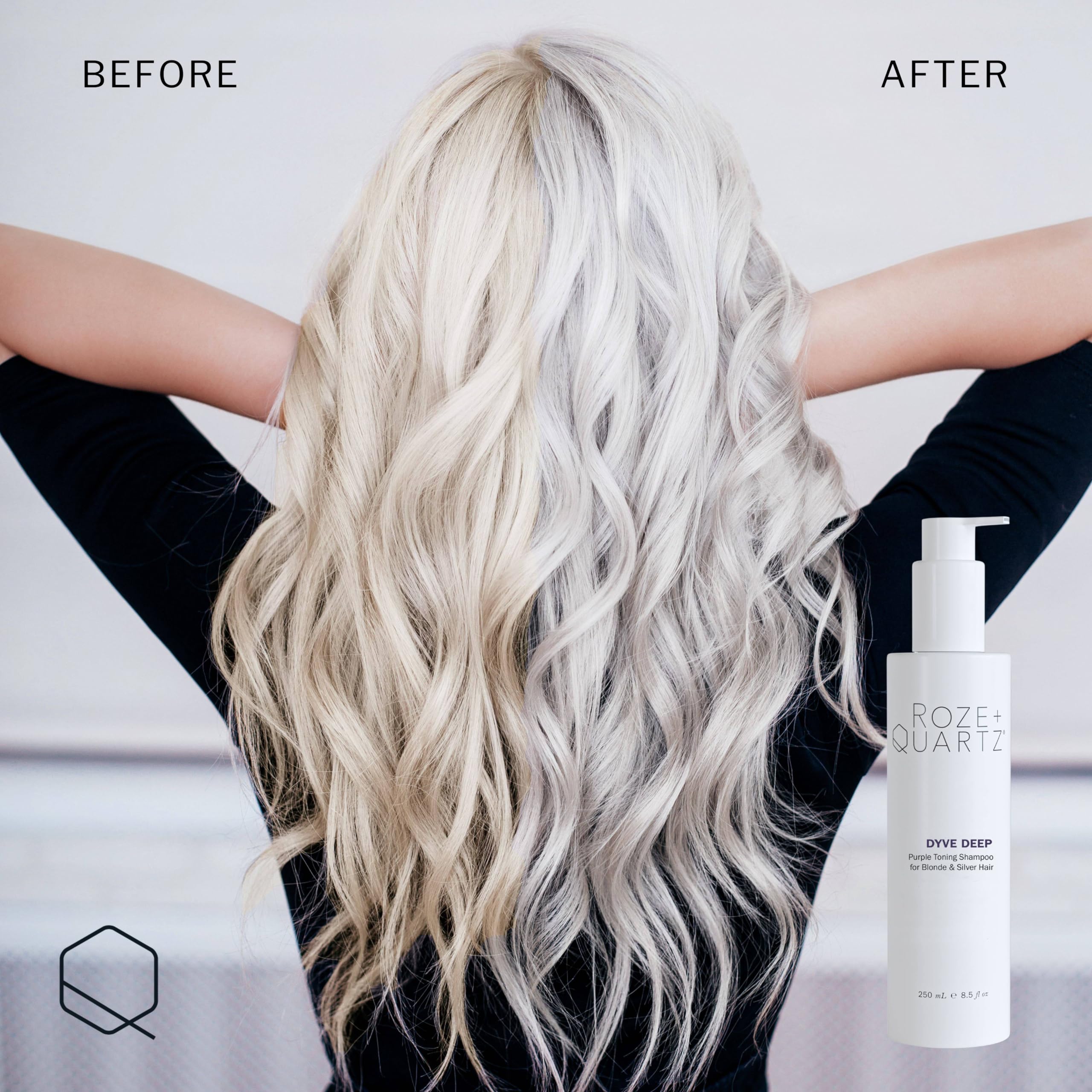 Roze + Quartz Dyve Deep Shampoo – Ultra Purple Toner for Blonde, Silver & Highlighted Hair (8.5 oz)
