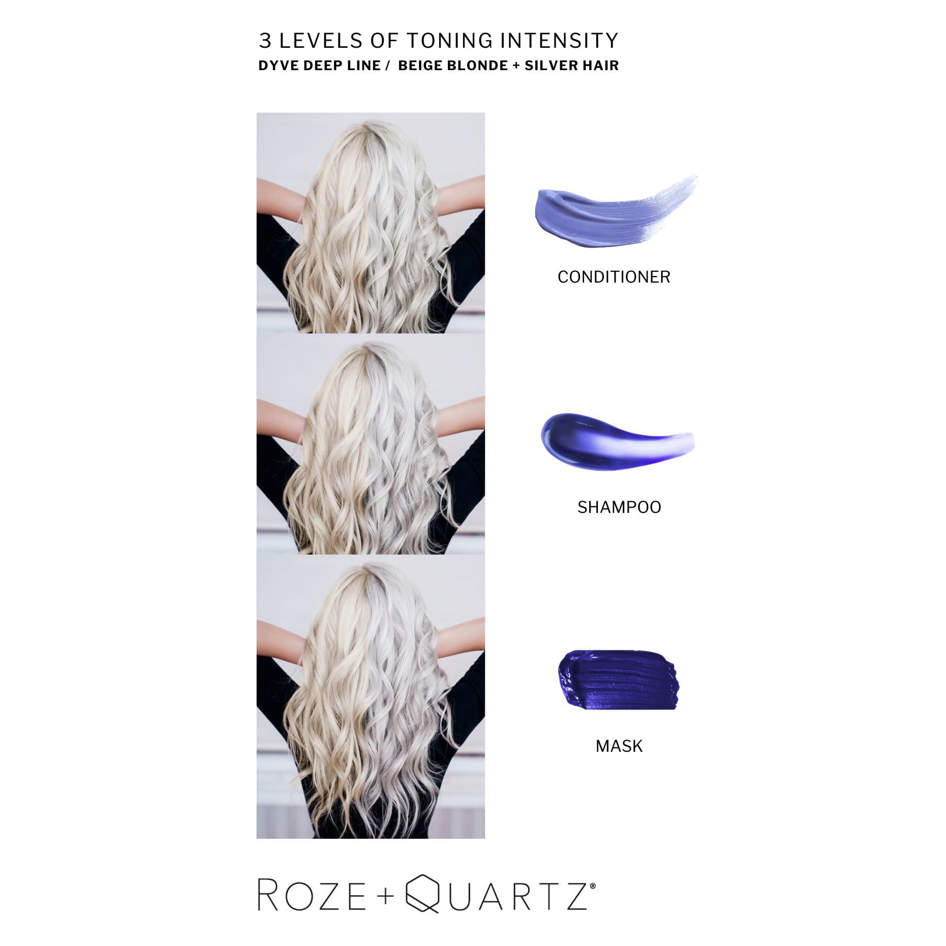 Roze + Quartz Dyve Deep Hair Mask – Ultra Purple Toner for Blonde, Silver & Highlights (5oz)