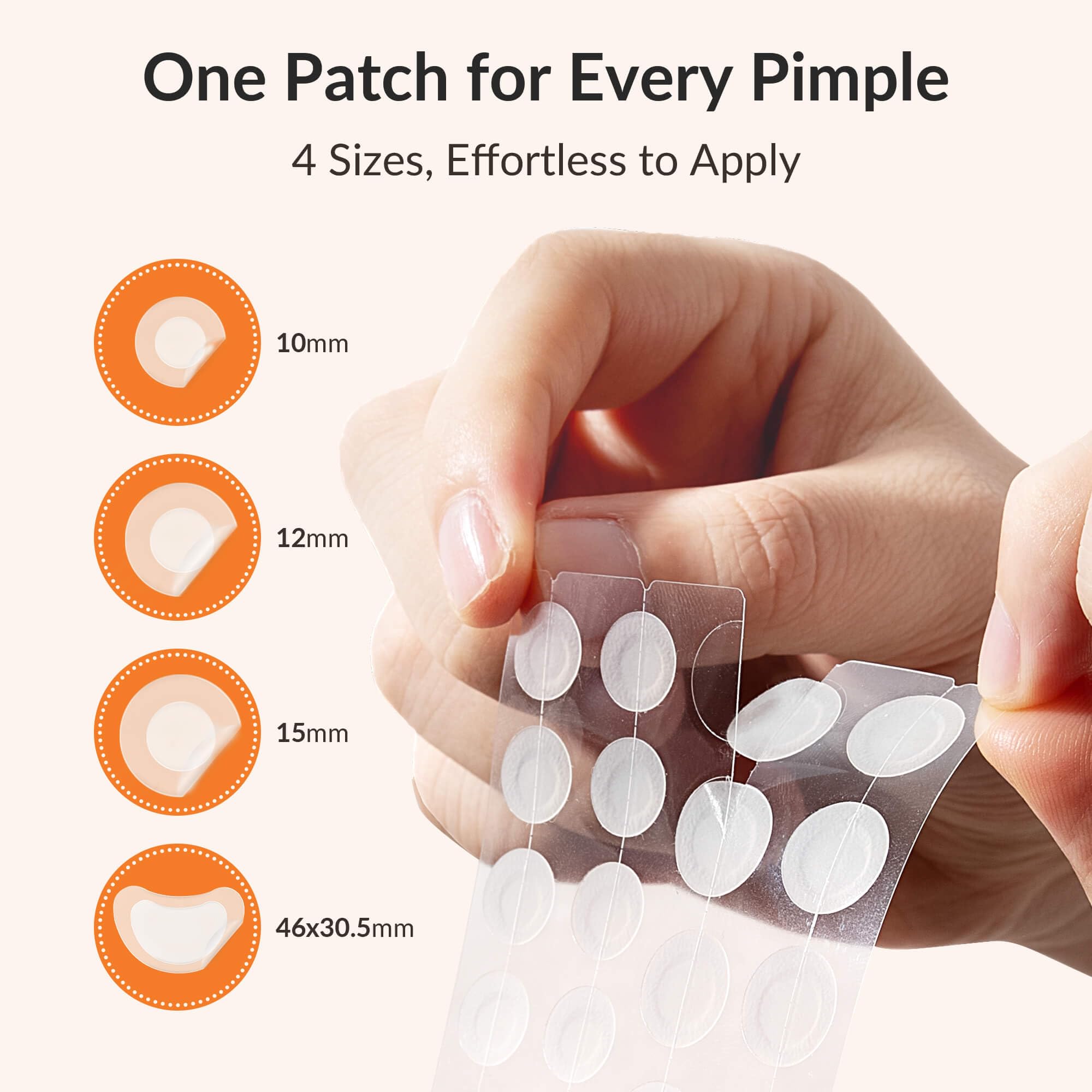 RPE Life Korean Pimple Patches – 36 Count, 4 Sizes, Hydrocolloid + Salicylic Acid
