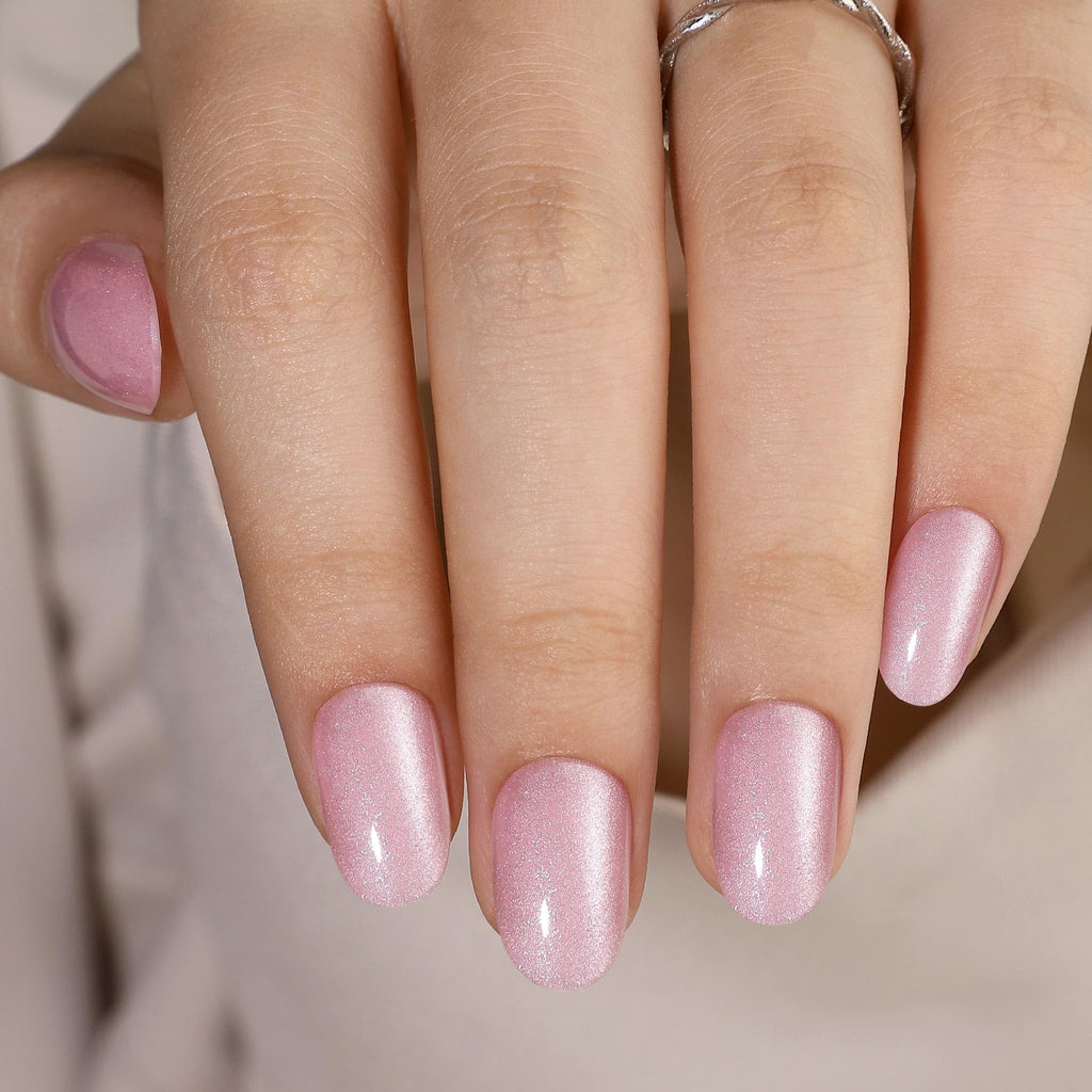 RPNZL Press On Nails - Blush | Short Oval UV Finish, 32 Nails, 16 Sizes Kit