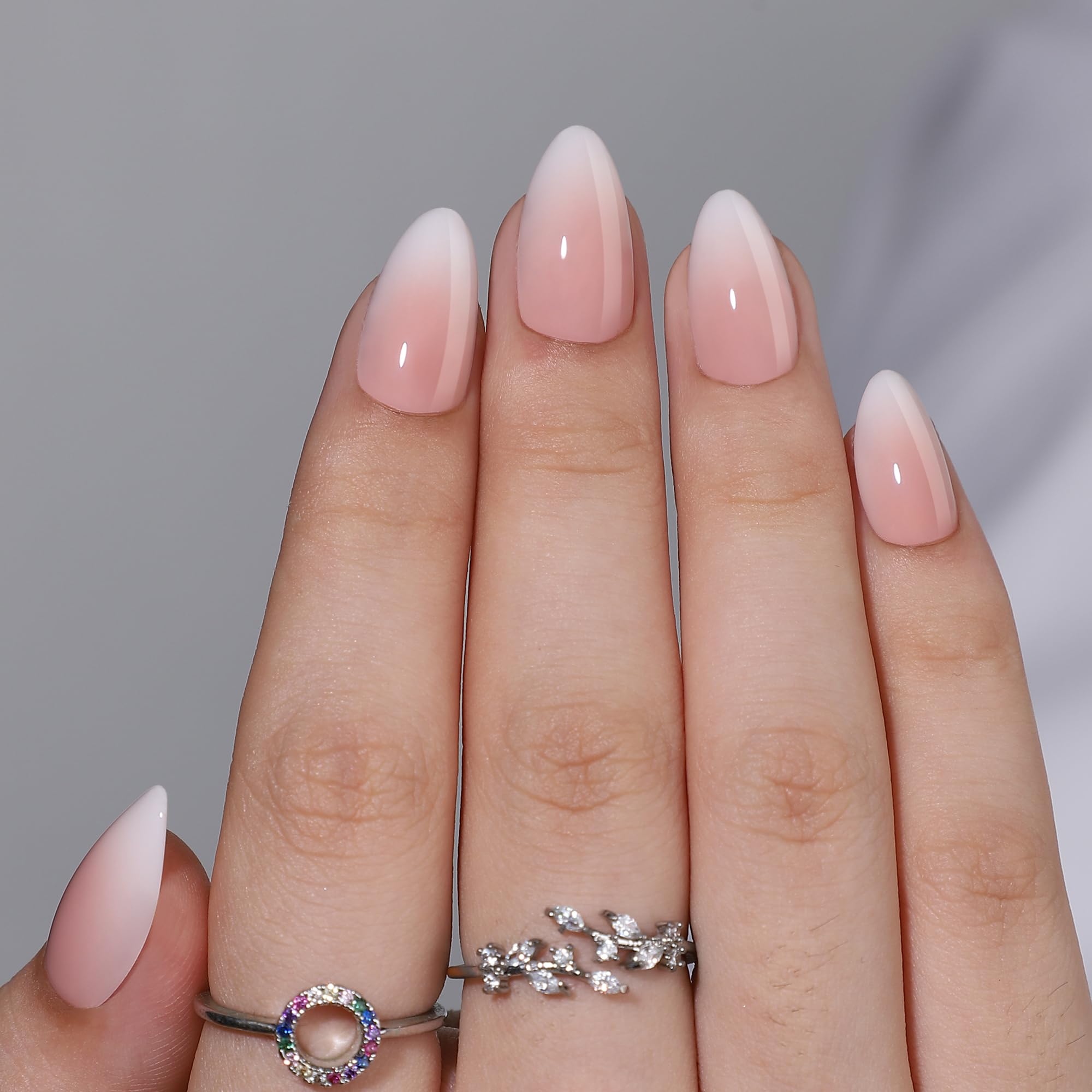 RPNZL Press On Nails Cappuccino – Ombre French Tip, UV Finish, 32 Nails Kit