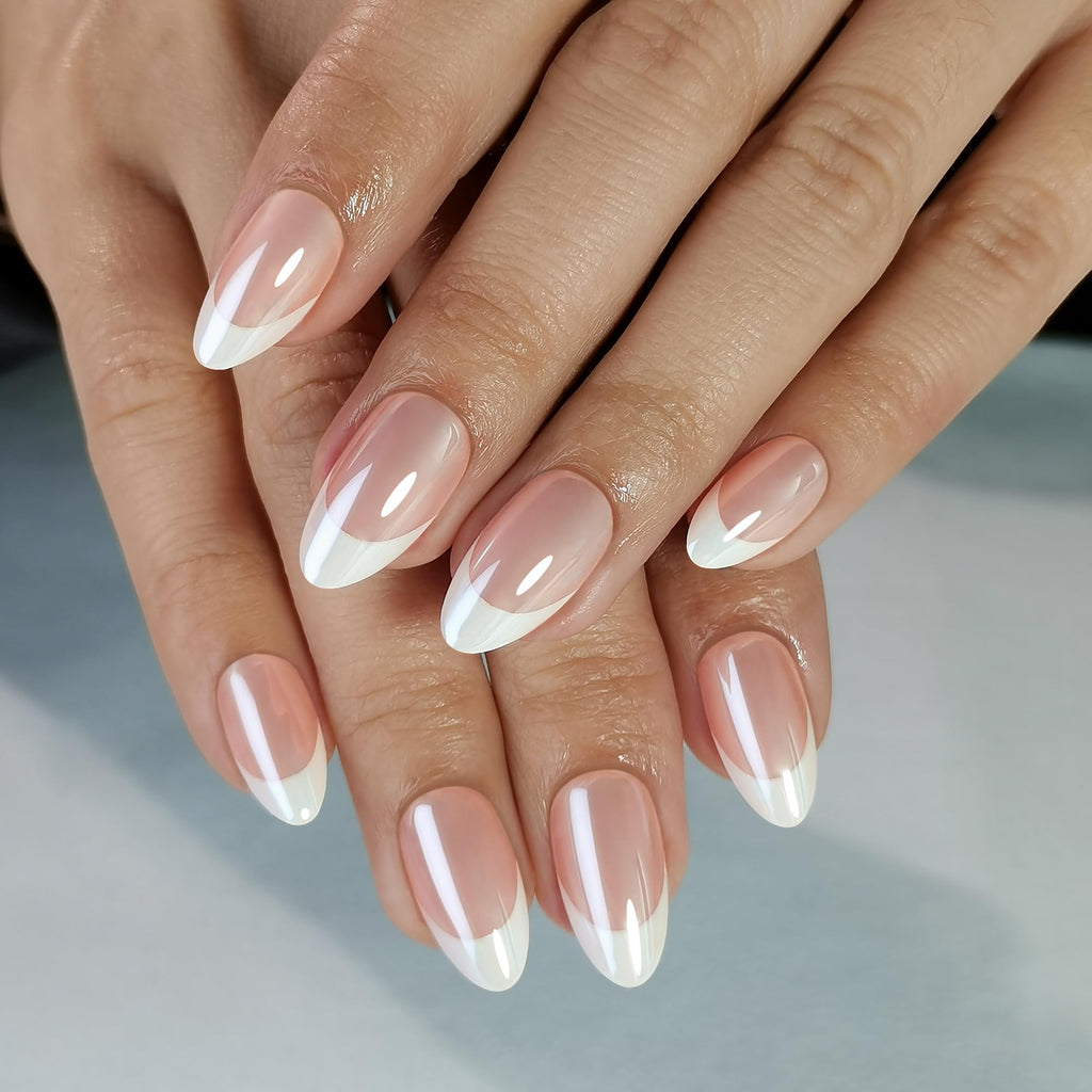 RPNZL French Tip Press-On Nails – French Toast Kit | 32 Nails, 16 Sizes, Glossy Finish