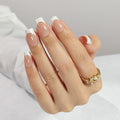 RPNZL Press On Nails – Ivory French Tip, Medium Square, UV Finish, 32 Nails Kit