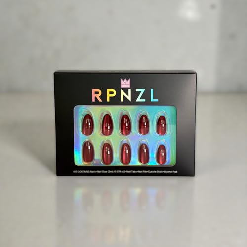 RPNZL Sorbet Almond Cat Eye UV Finish Press On Nails – 32 Nails, 16 Sizes Kit