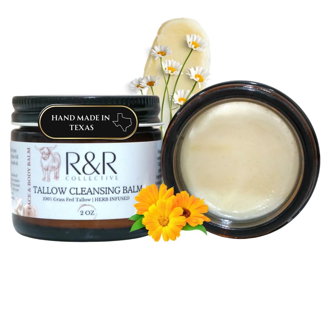 R&R Collective Tallow Cleansing Balm — All-Natural Oil-Based Makeup Remover, 2 fl oz