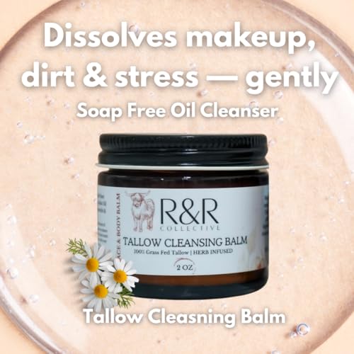 R&R Collective Tallow Cleansing Balm — All-Natural Oil-Based Makeup Remover, 2 fl oz