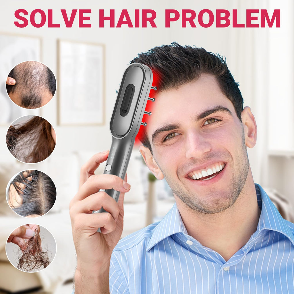 RRZIOM Laser Hair Growth Comb – Daily Use, Portable for Home or Travel